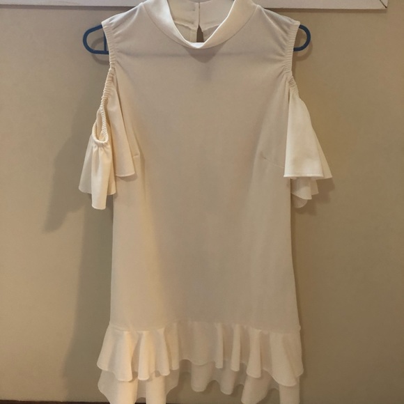 Cold shoulder ruffle mini dress - Picture 8 of 8